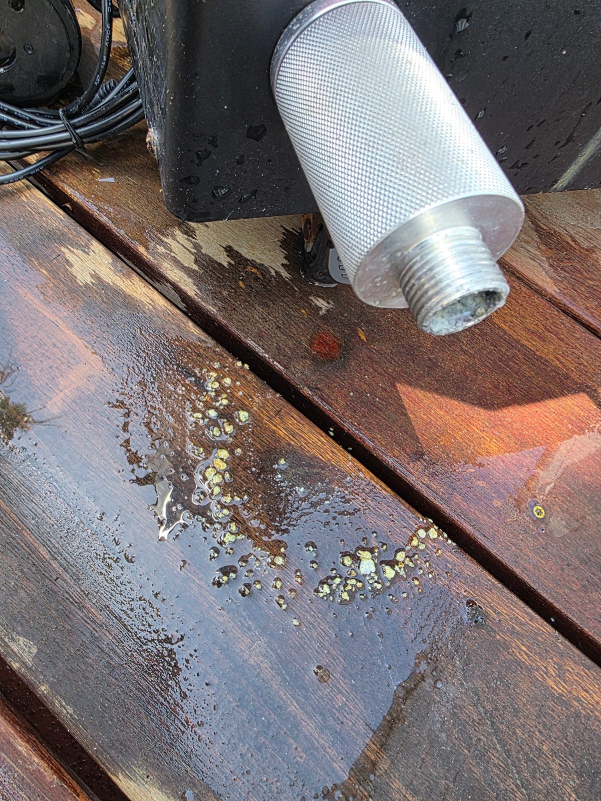 Filter element removed showing significant debris extracted during cold plunge service — The Cold Standard