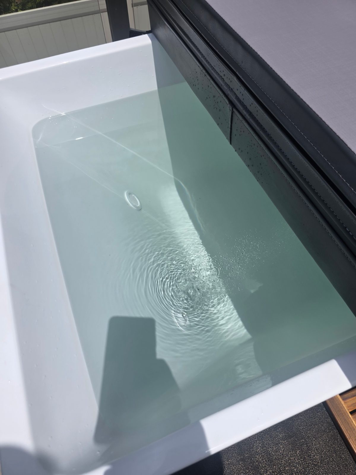 Cold plunge restored to crystal-clear water after full drain, clean and refill — The Cold Standard