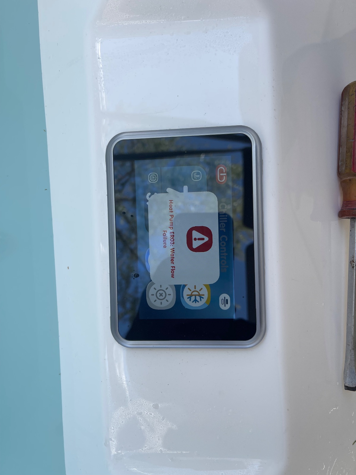 Cold plunge showing ER03 heat pump flow error before diagnosis — The Cold Standard